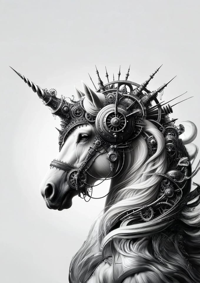 *SALE - Ulysses Unicorn- Mint by Michelle decoupage papier A1