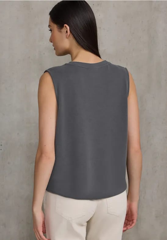 Silk-Look top met tekst