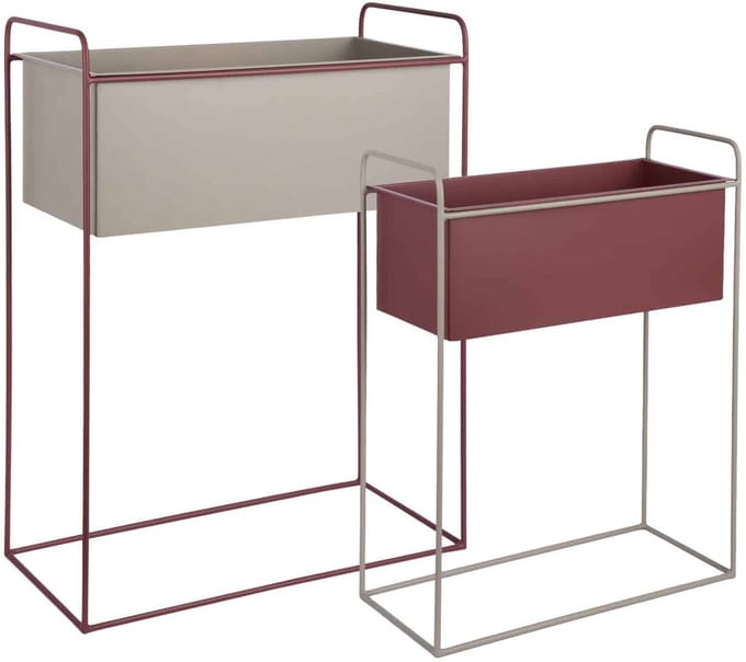 Present Time Bloempot Reina - Bordeaux - 50.5x24x65cm - Set van 2 - Modern