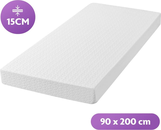 Densi Matras - 90x200 cm - 15cm dik - Koudschuim - Afritsbare hoes