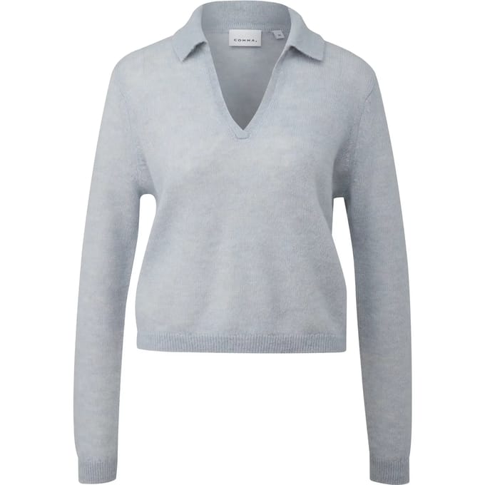 Lichte alpaca-mix poloshirt voor dames COMMA