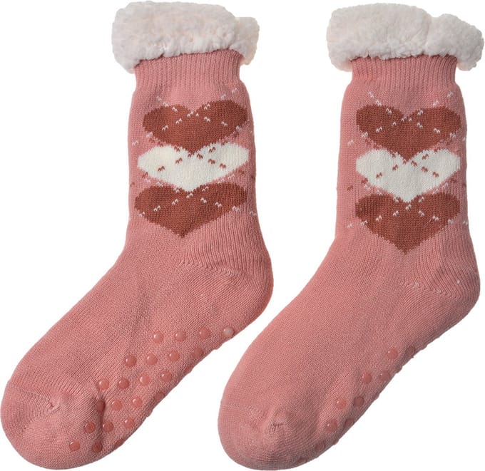 Juleeze Huissokken Dames one size Roze Synthetisch Hartjes