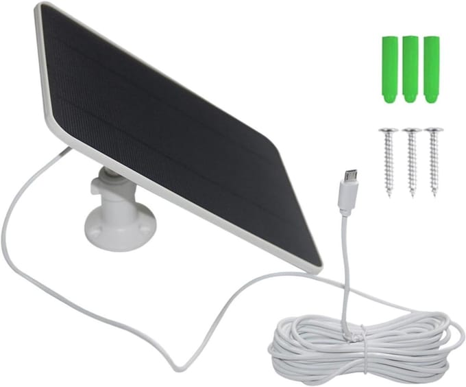 Zonne-oplaadstation - Zonnepaneel oplader - Beveiliging camera - Weerbestendig ontwerp - 20 cm - Wit