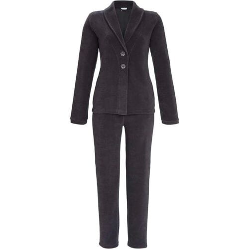 Ringella Chique fleece doorknooppyjama grijs Grijs vrouw 42