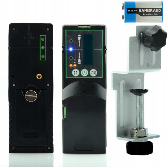 Rosfix Laserontvanger RDG01 - M5 Schroefdraad, 2 Precisie Modi ±1,5mm - 1–50m Horizontaal 1–30m