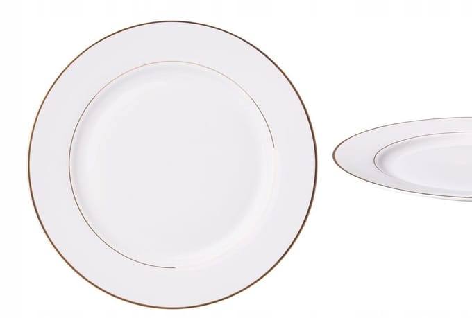Ambition Aura Gold Serie - Porseleinen Dinerbord - Rond - Wit - 27 cm