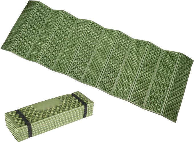 Campingwise | Isolatiemat | Opvouwbaar| 183 x 61 x 2.0 cm| groen/grijs