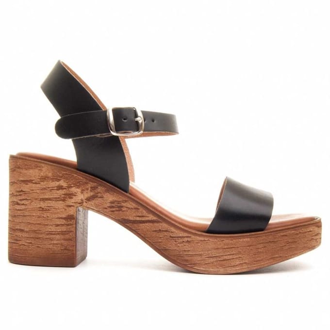 Sandale en Cuir pour Femme.  Wikers  Praslin  83708 41 noir