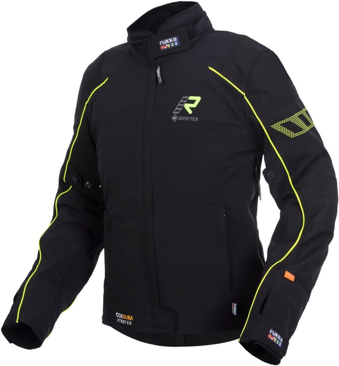 Rukka Comforina GTX Dames Zwart Geel Textiele Motorjas - Jas
