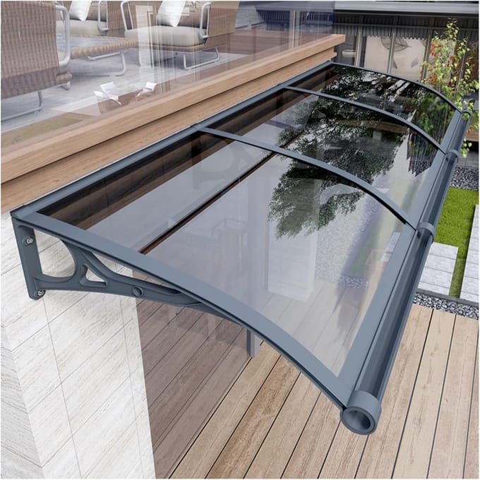 Buiten Luifel - Deur Overkapping - Regen Bescherming - Slagvast Polycarbonaat - 100x240cm - Transparant