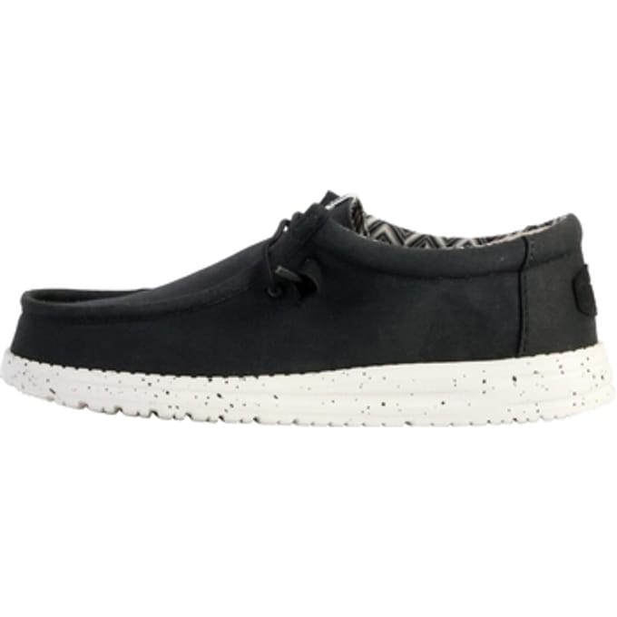 HEYDUDE - Wally Canvas Heren Instappers Black/White - Maat 40