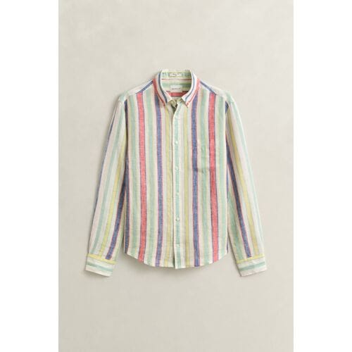 Gant Overhemd Multistripe Linnen Button-Down Multicolor / male