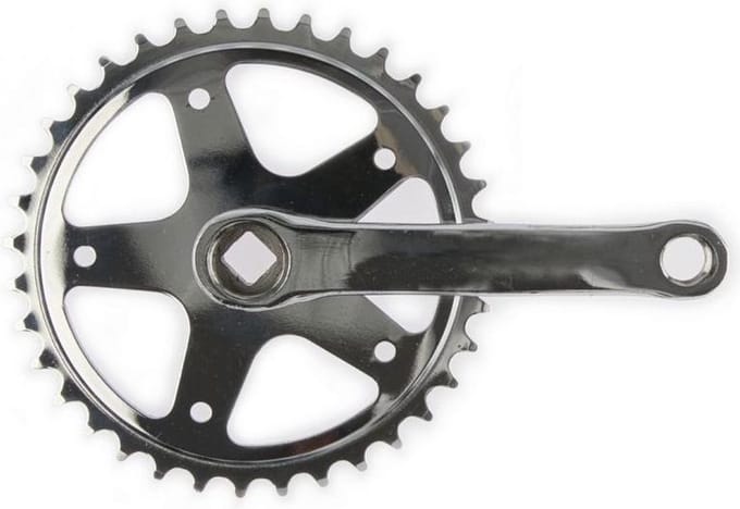 Vinty Crankstel 36T - Staal - Spieloos - 130mm - Chroom - Single Speed