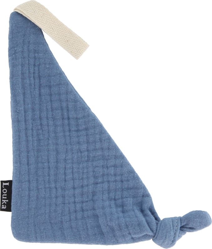 Louka Speendoekje driehoek hydrofiel staal blauw - speenknuffel