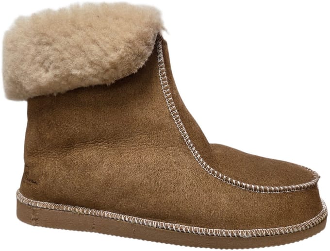 Lamsvacht Hoge Laars Pantoffel Camel - Maat: 44