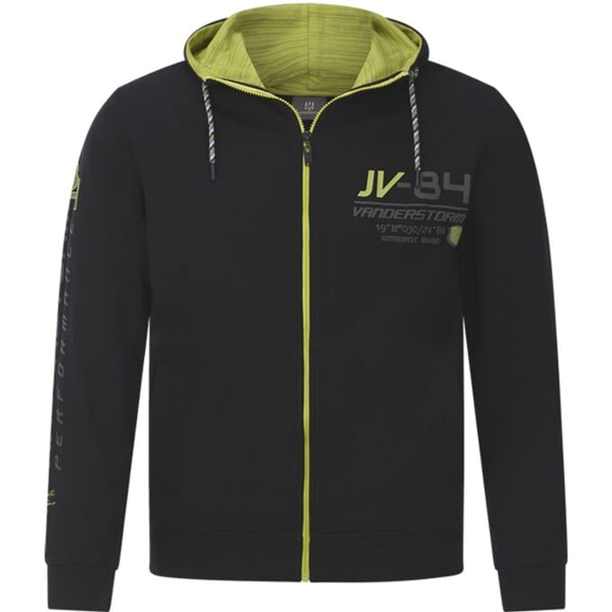 Jan Vanderstorm herren Sweatvest - 68/70 - zwart - Plus Size