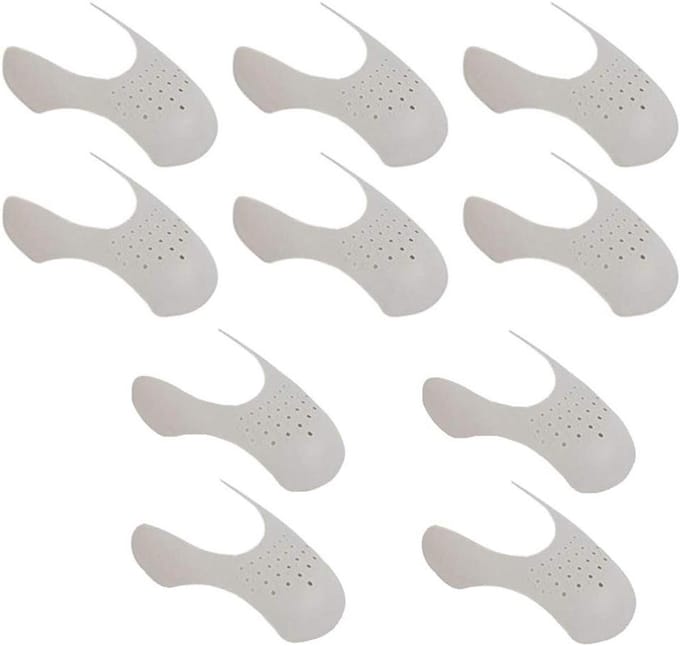 Schoenbeschermers - Sneaker Shields - Voorkom Kreukels - Verstelbaar Ontwerp - 5 Paar - Wit