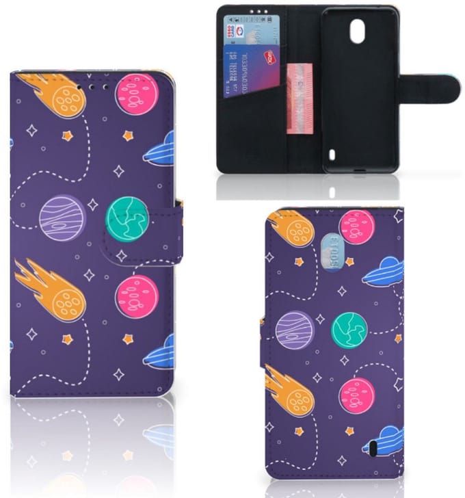 Nokia 1 Plus Wallet Case met Pasjes Space