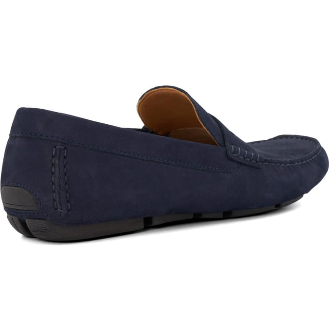 Dune Bradlay Suède Heren Blauwe Mocassinschoenen