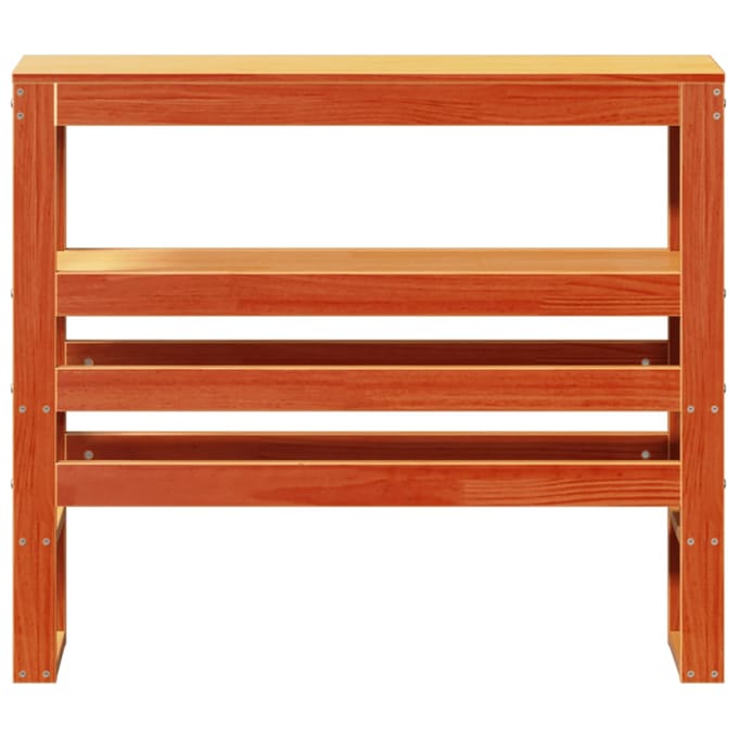 vidaXL - Hoofdbord - met - schappen - 100 - cm - massief - grenenhout - wasbruin