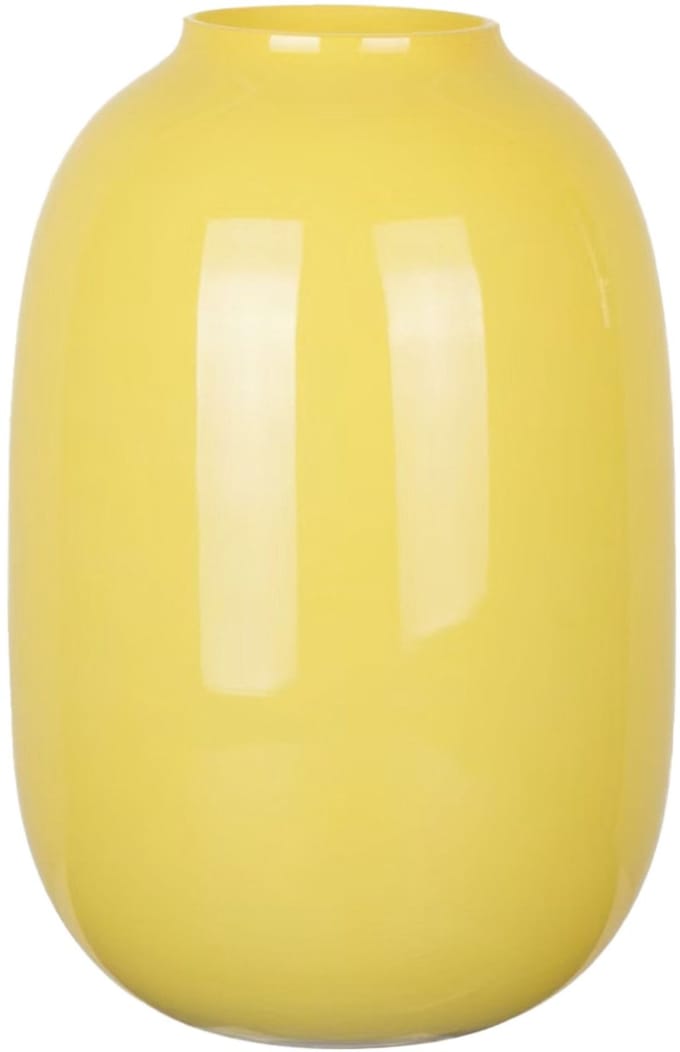 Mega Collections Bloemenvaas Oval Beauty - geel - glas - D17 x H25 cm