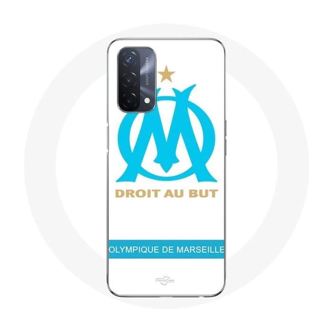 Coque Oppo A93 5G logo om olympique de marseille blanc Fond - Maniacase