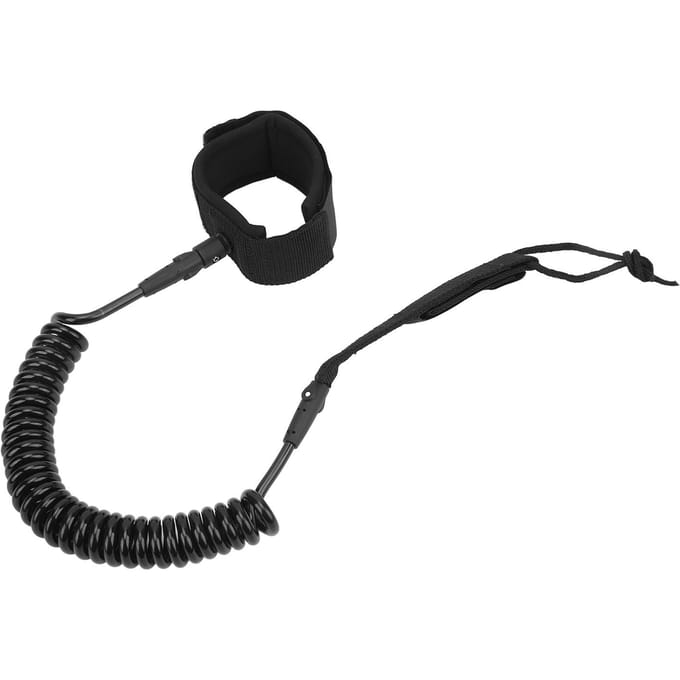 Leash de Surf TPU Haute Élasticité Noir Réglable Enroulé Corde de Jambe de Surf pour Planches à Pagaie black