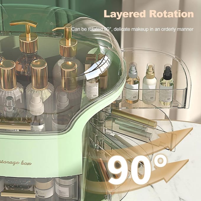 Draagbare Licht Luxe Multi functionele Make Up Case - Groen