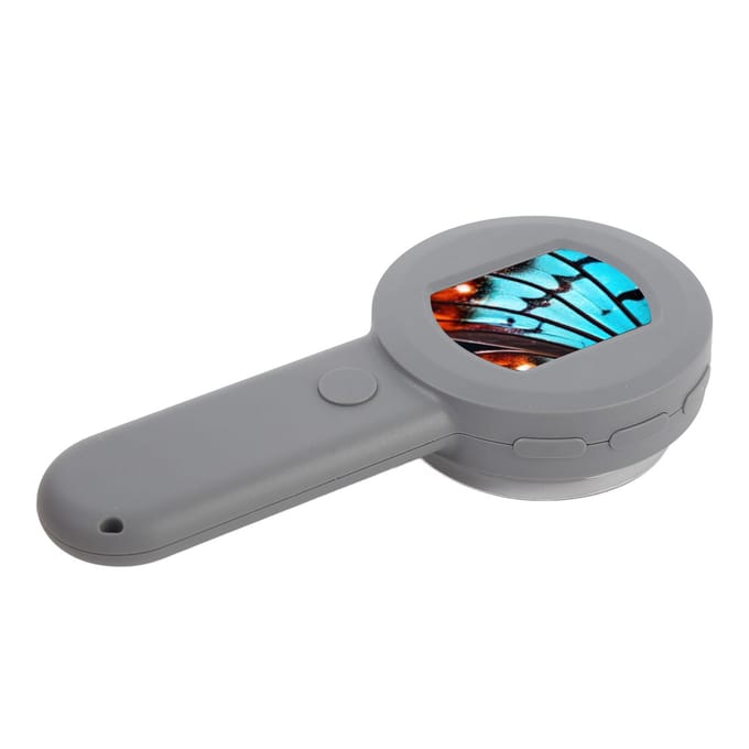 Digitale Microscoop met 2-inch LCD-scherm 100X Verlichte Juweliersloep Handheld Muntenvergrootglas met gray