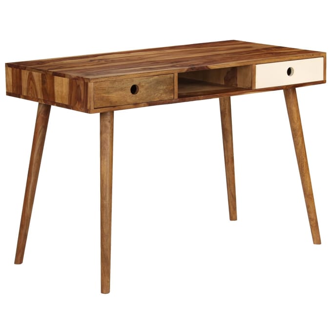 vidaXL - Schrijftafel - 110x55x76 - cm - massief - acaciahout