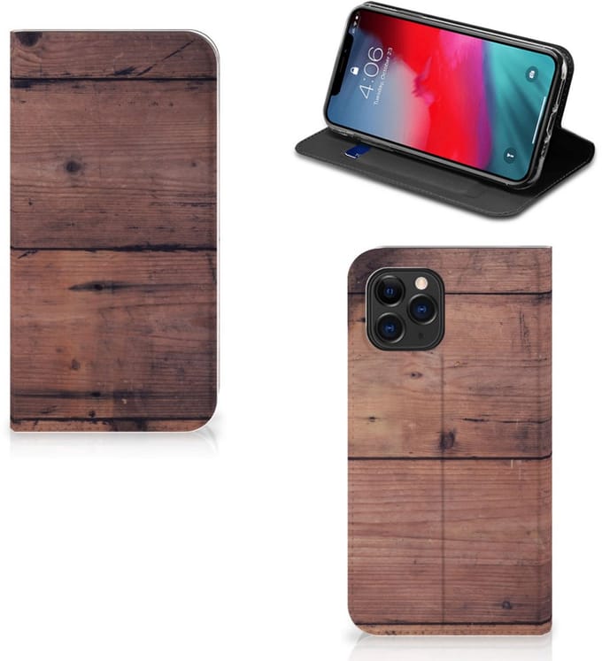 Apple iPhone 11 Pro Book Wallet Case Old Wood