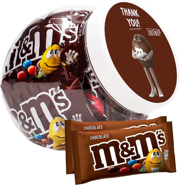 M&M's Chocolade - "Thank You" - chocoladecadeau - bedankt - in herbruikbare pot - 450g