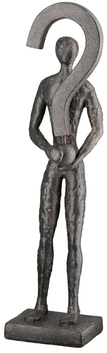 Sculptuur persoon met vraagteken