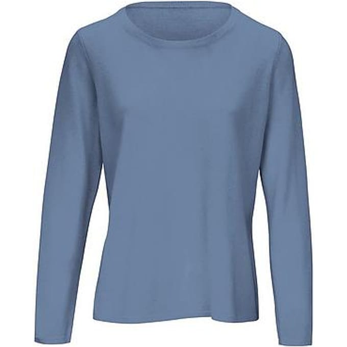 Trui scheerwol en kasjmier ronde hals Van Peter Hahn blauw