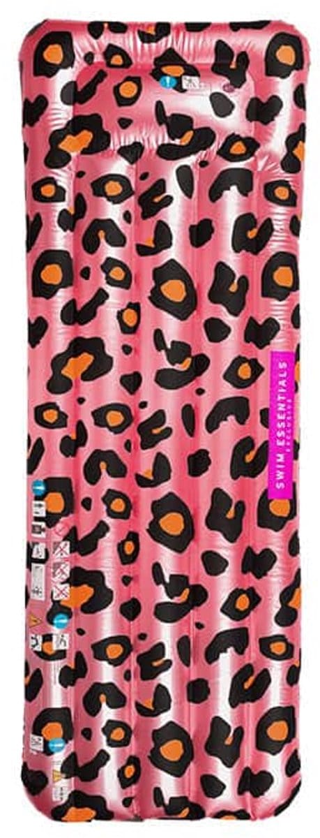 Swim Essentials - luchtbed - 177 x 67 x 19 cm - Roze/Goud - Luipaardprint