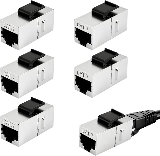 Keystone Module RJ45 - Netwerk Koppeling - Netwerk Uitbreiding - 10Gbps Snelheid - 5 Stuks - Zilver