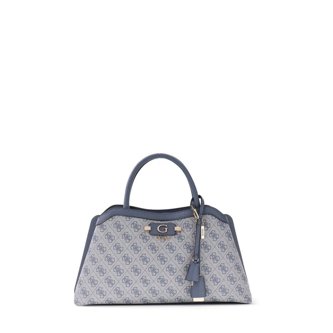 GUESS schoudertas handtas Lindsey Girlfriend Satchel Slate Logo blauwgrijs