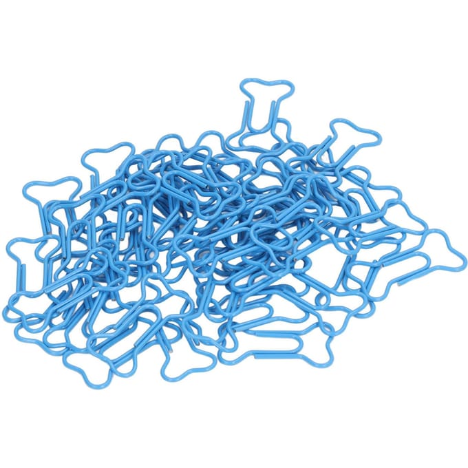 50 stuks Botvormige Paperclips Mooie Kleur Slipweerstand Draagbaar Kantoor Paperclips Bot blue