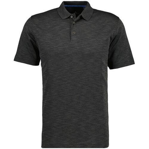 Ragman Polo Soft Knit Fine Stripe Flame Design Leisteen / male