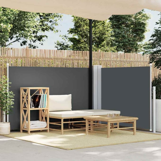 vidaXL - Windscherm - uittrekbaar - 120x1000 - cm - antraciet