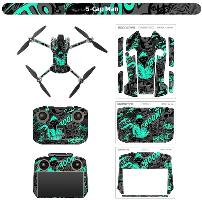 Stickers - Cap Man - voor DJI Mini 4 Pro - RC 2