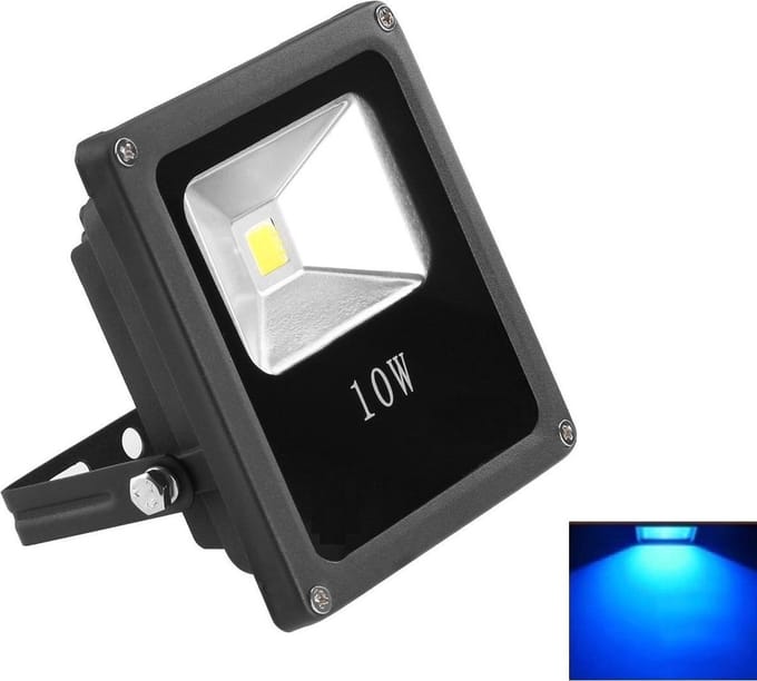 LED Bouwlamp Blauw - 10 Watt  - Plat