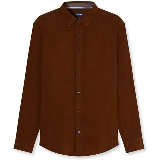 OLYMP Casual Overhemd, Regular Fit, Button-down, Caramel