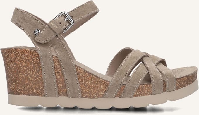 Panama Jack Vera Sandalen - Met Sleehak - Dames - Taupe - Maat 41