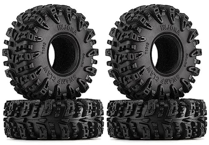Mud Terrain Banden voor 1/18 en 1/24 RC Crawler Auto's - 64x24 mm