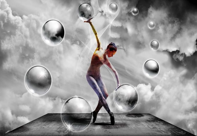 Fotobehang Dancer Abstract | XL - 208cm x 146cm | 130g/m2 Vlies