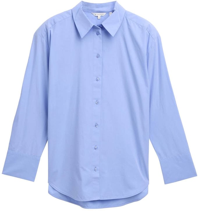 Tom Tailor - Losvallende popeline overhemdblouse - Maat 34 - dreamy blue
