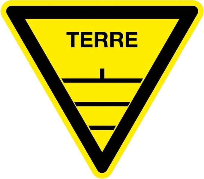 Waarschuwingssticker terre 200 mm