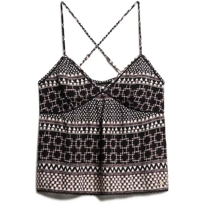 Superdry - Geweven camitopje met print - Dames - Tops