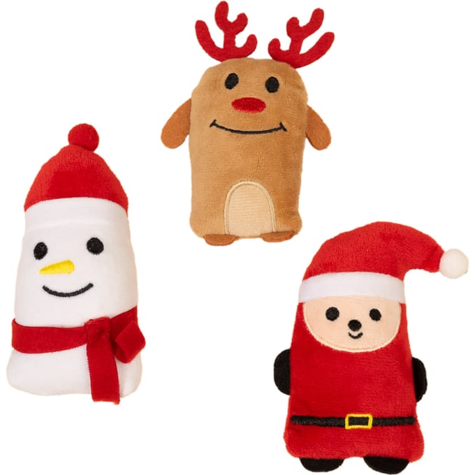 TIAKI Kerst speelkussenset voor katten 3-pack